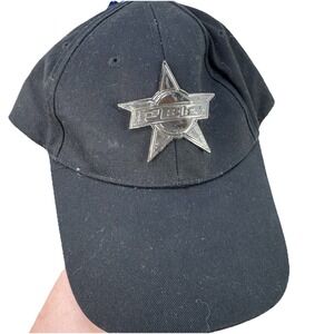 PBR Hat Cap Adjustable Black Silver Star Bull Riders Rodeo Cowboy Ranch Y2K 2007
